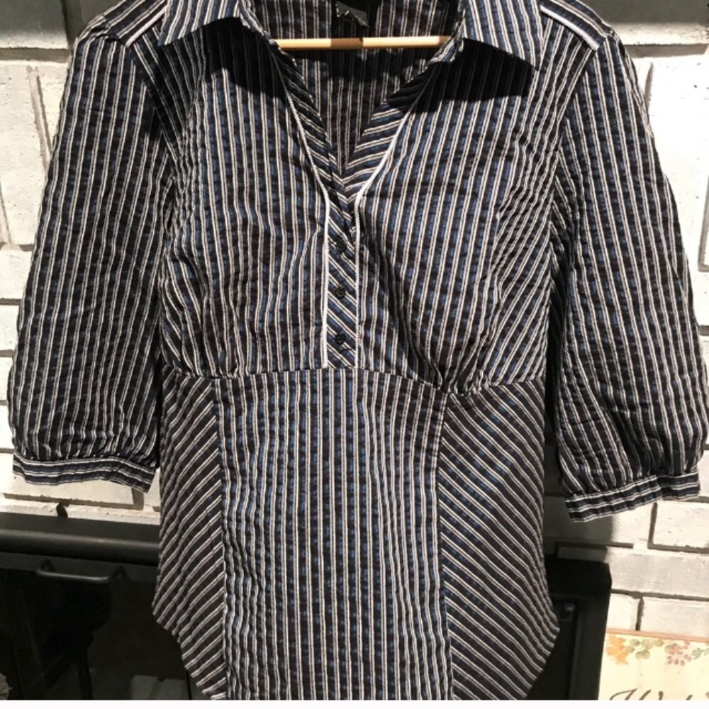 Blue and white striped shirt